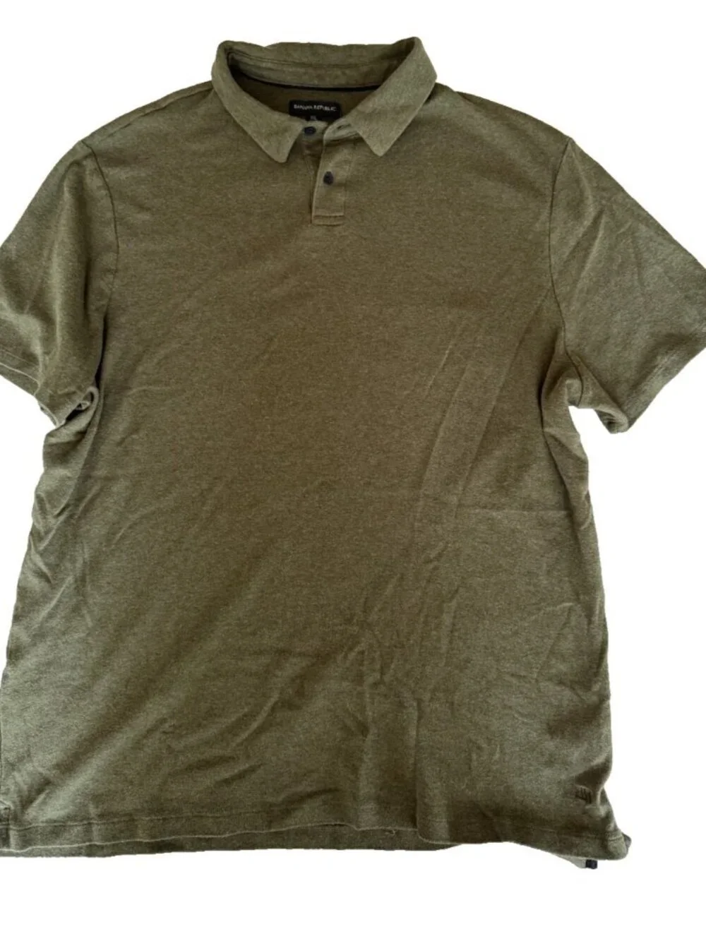 Banana Republic Mens XXL Green Polo Shirt Cotton Classic Casual Short Sleeve